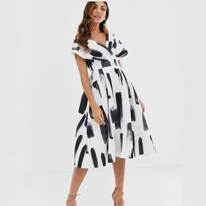 ASOS fallen shoulder dress